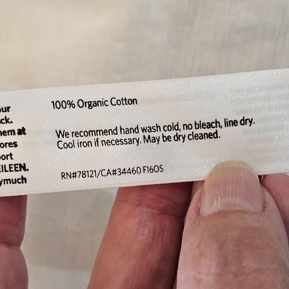 Eileen Fisher Size Small Lightweight Cotton T-Shirt Dress White Side Slits - Picture 6 of 8